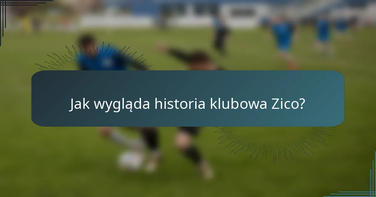 Jak wygląda historia klubowa Zico?